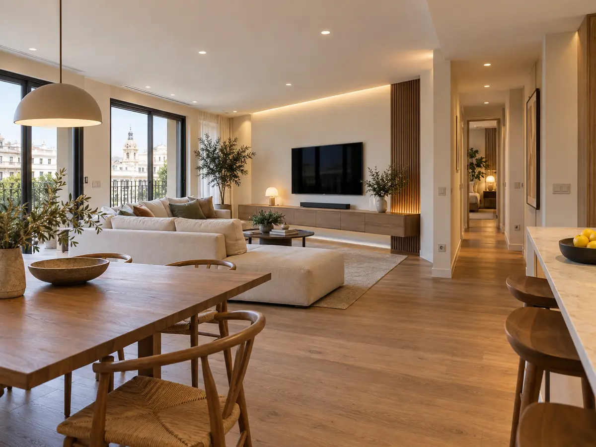 Vivienda madrileña terminada con iluminación LED y mecanismos eléctricos integrados